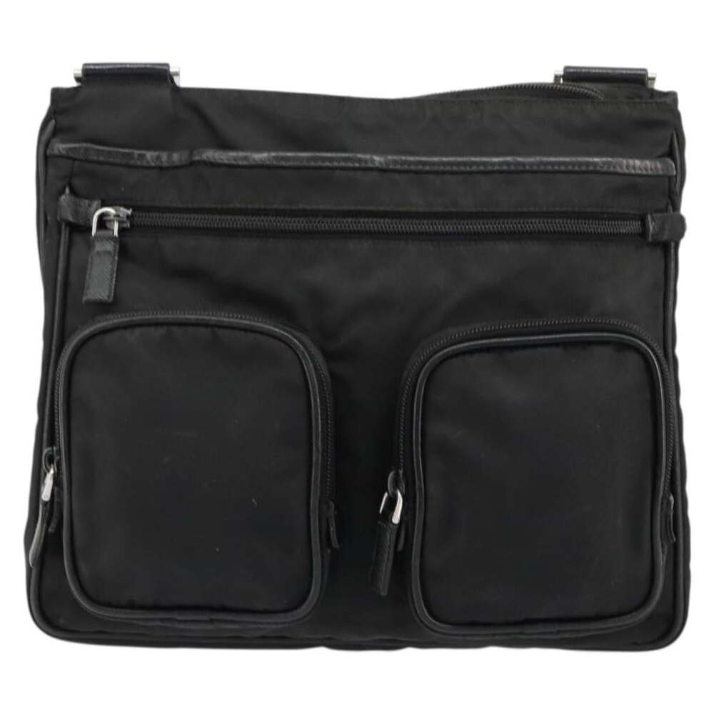 Prada Nylon Galleria Shoulder Bag Black